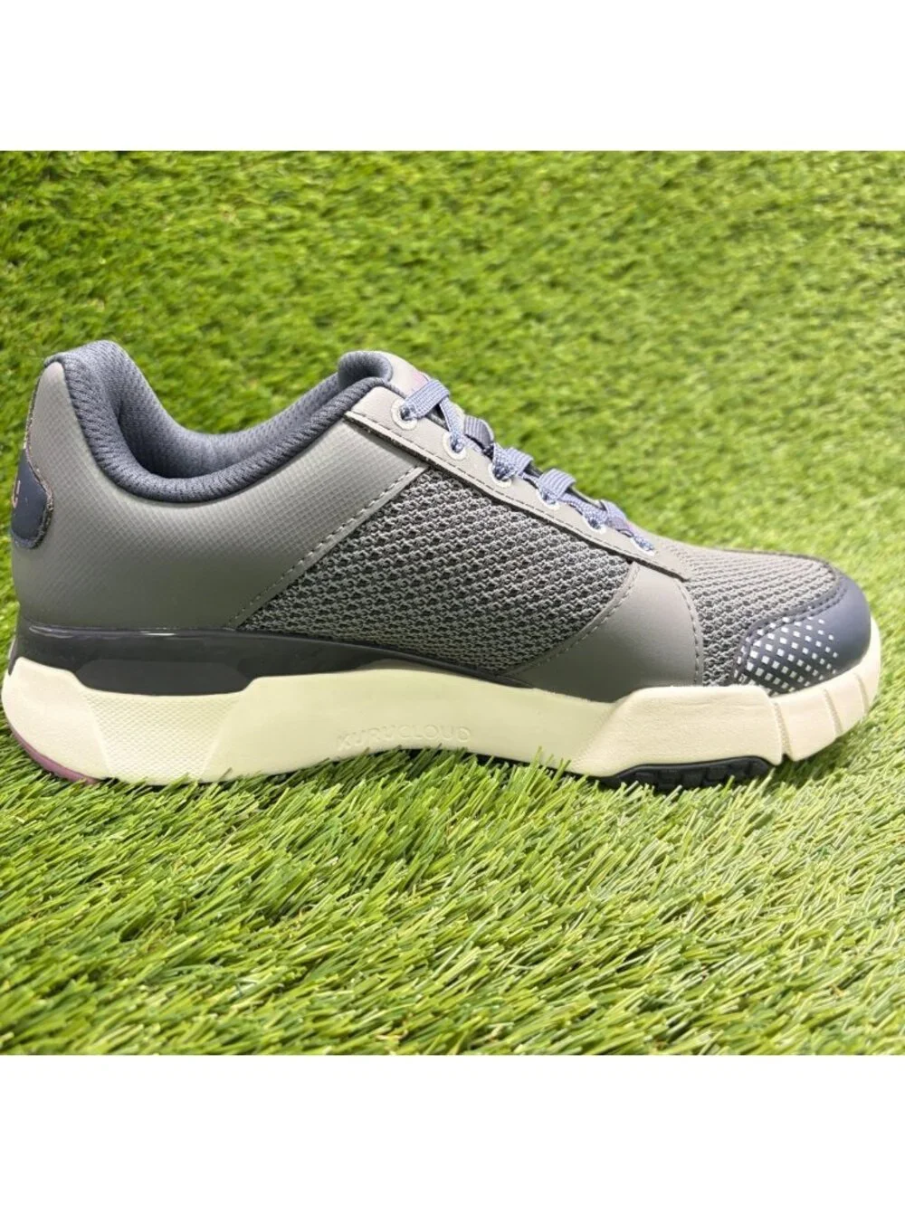 Kuru Quantum 2.0 Women Size 7D Gray Purple White Athletic Running Shoes Sneakers